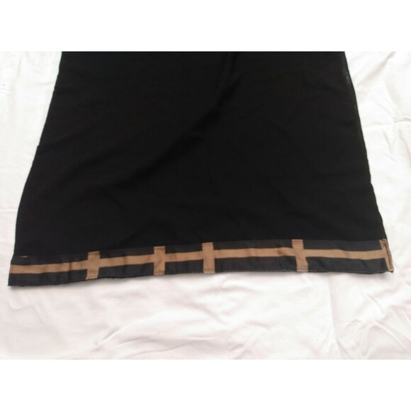 Chiffon Scarf Black Ribbon Border Sheer Rectangle Head Wrap - Picture 1 of 3